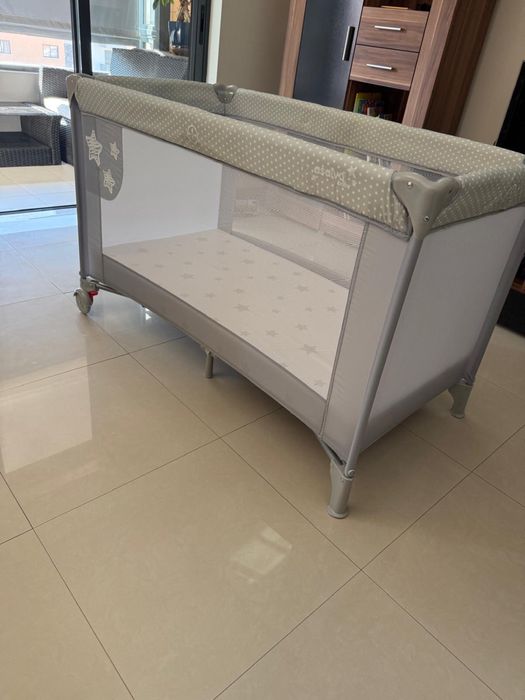 Cama de viagem - asalvo cinza estrela - NOVO