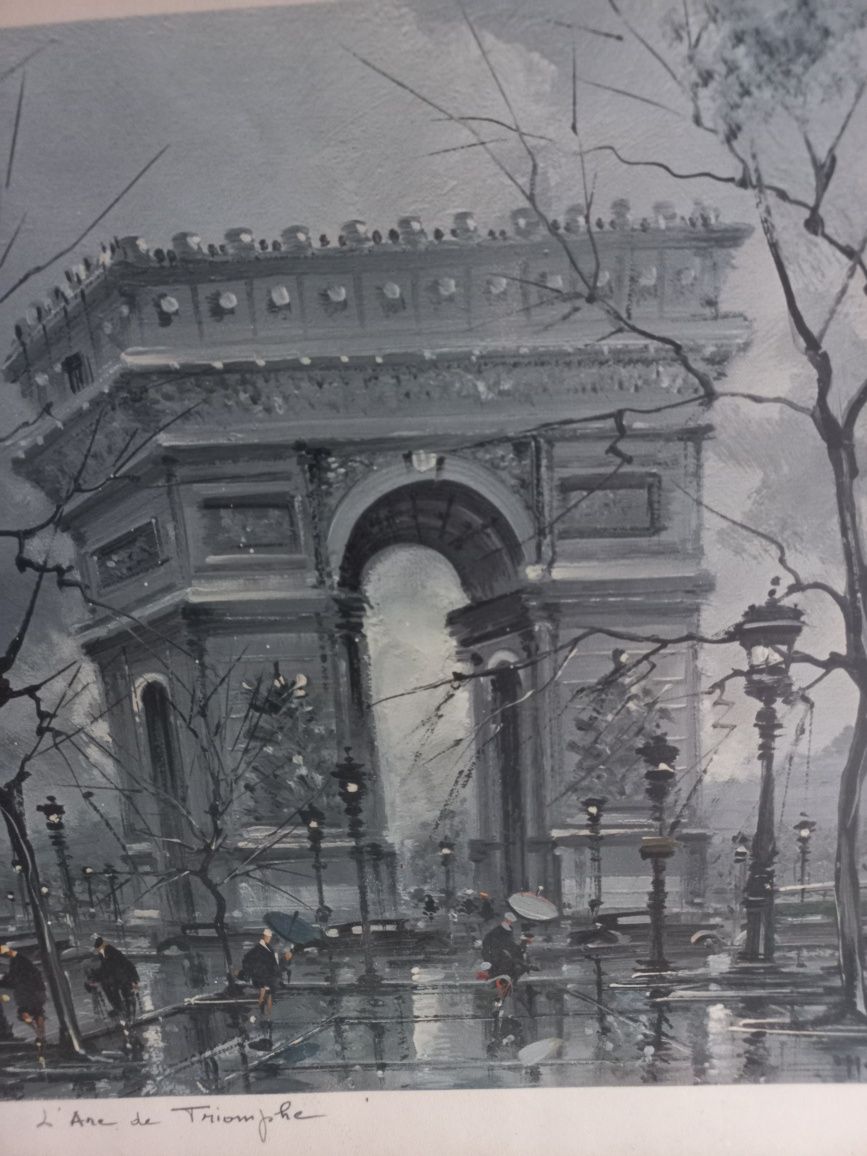 Quadro de Paris, representando  o Arco do Triumphe. Bom estado.