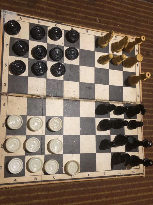 Шахматы времен СССР деревяные и шашки