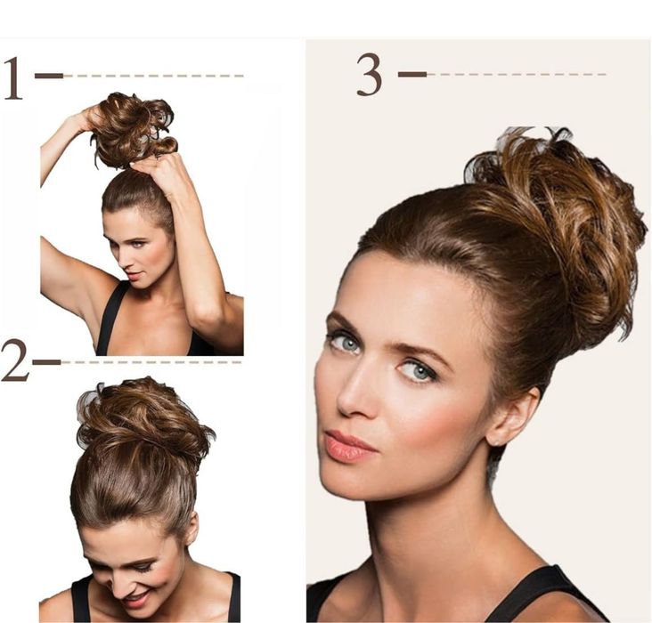 Treska do włosów duży kok do włosów kręcone dla kobiet ciemny brąz