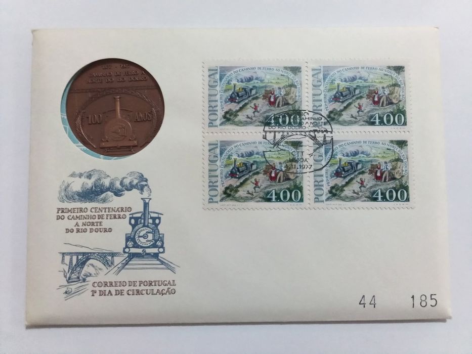 Filo-Medalhística - 1º Centenário do Caminho de Ferro a Norte do Rio D