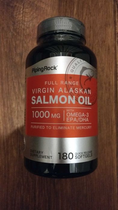 Olej z łososia dzikiego z Alaski 1000 mg Omega3 180 kapsułek