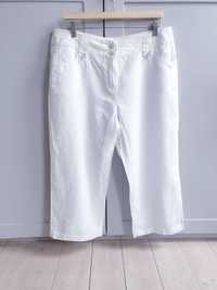 Białe lniane spodnie spodenki rybaczki bermudy Per Una 44