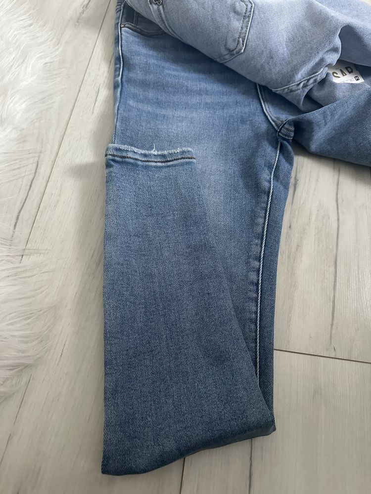 Spidnie jeansy ze streczem tyrki wysoki stan