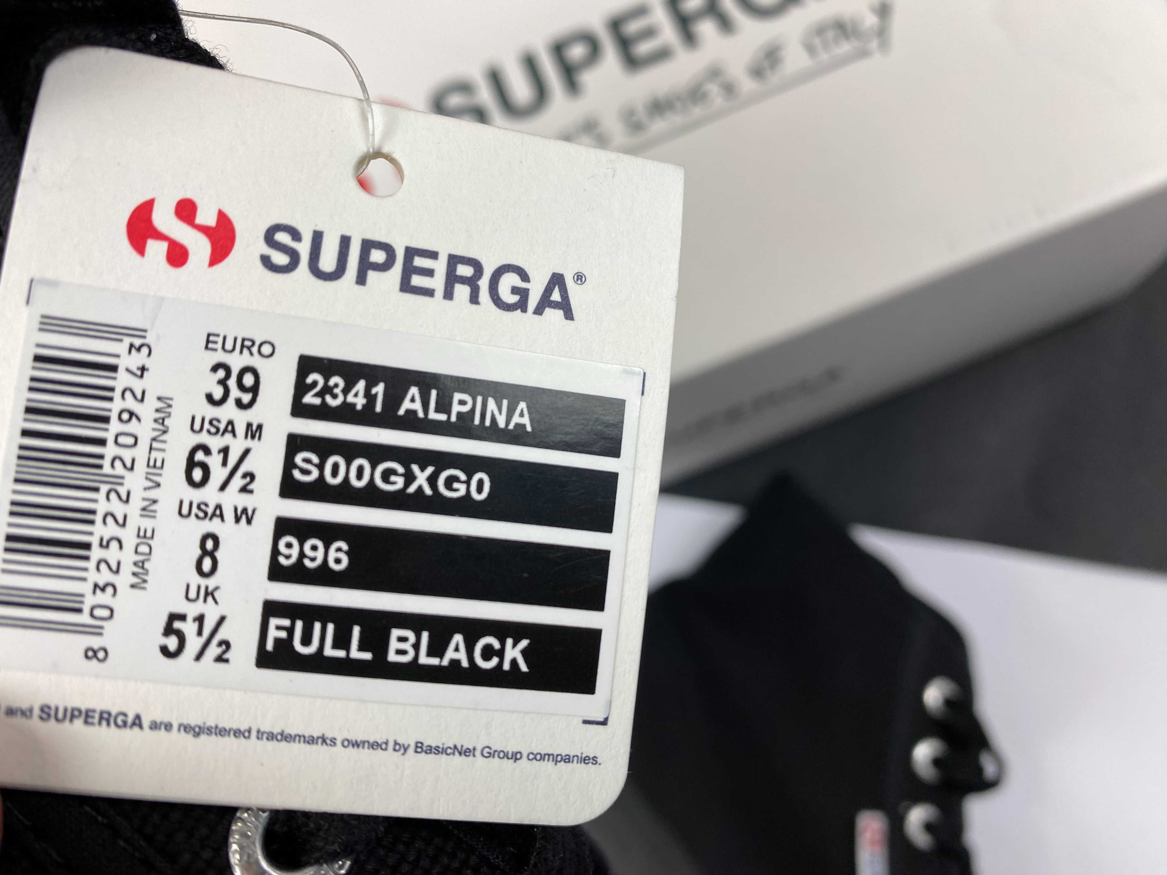 Ботинки Superga Alpina Original черные 39р новые с коробкой