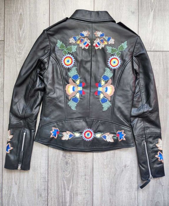 Новая косуха с вышивкой ISACO, Италия. IT40 (XS-S) куртка кожа оригин