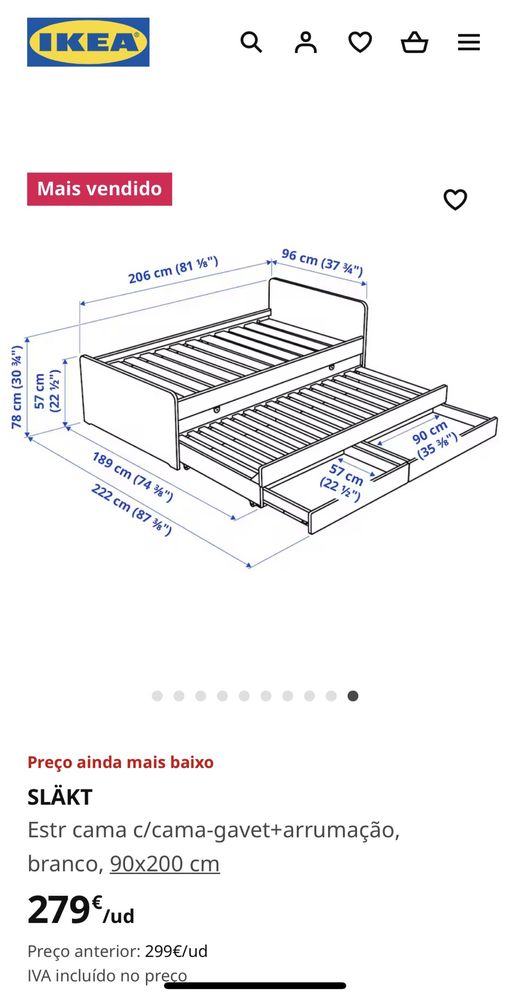 Cama dupla com gavetas ikea