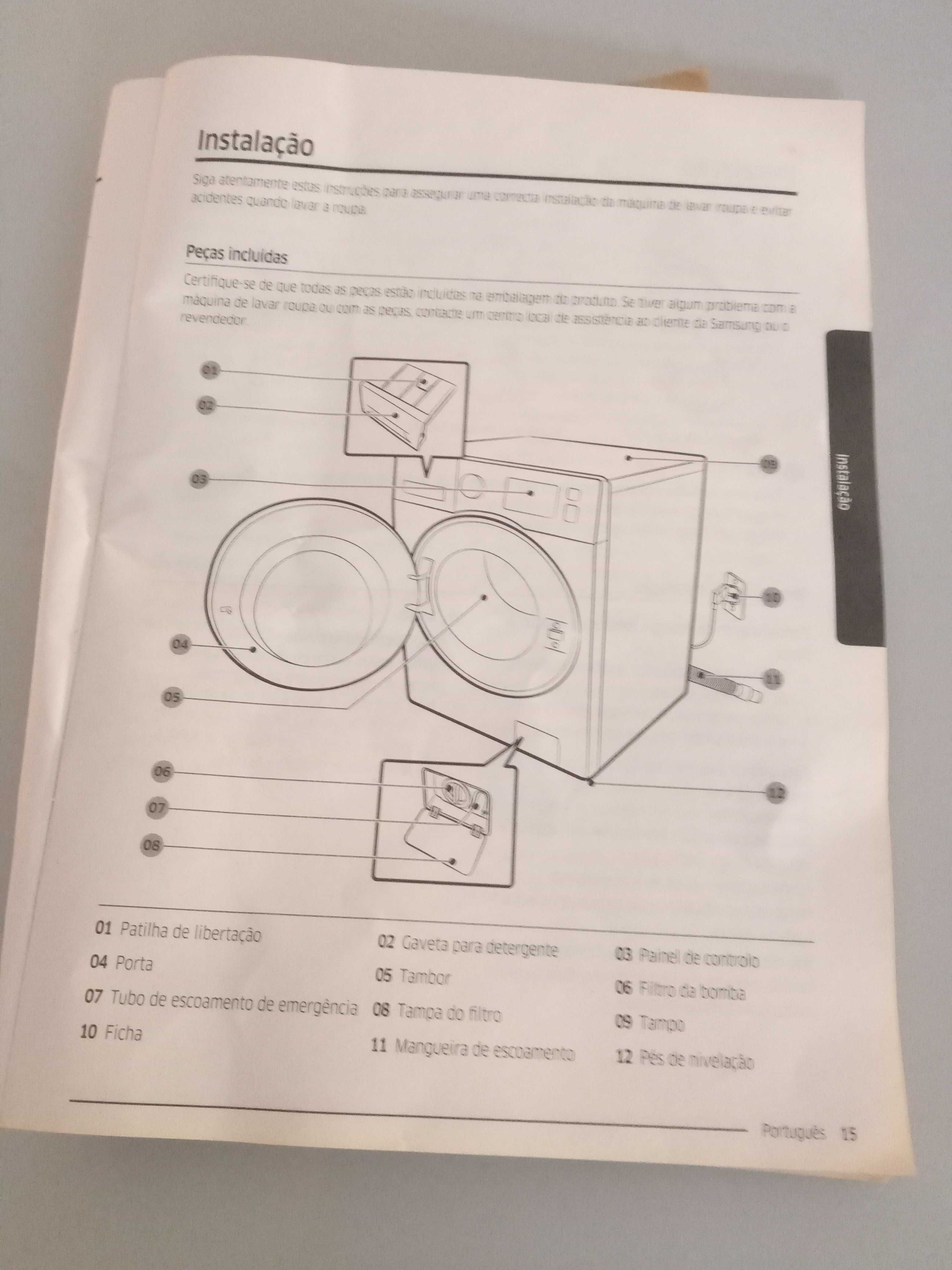 Máquina de lavar roupa usada, SAMSUNG, com capacidade de 8kg