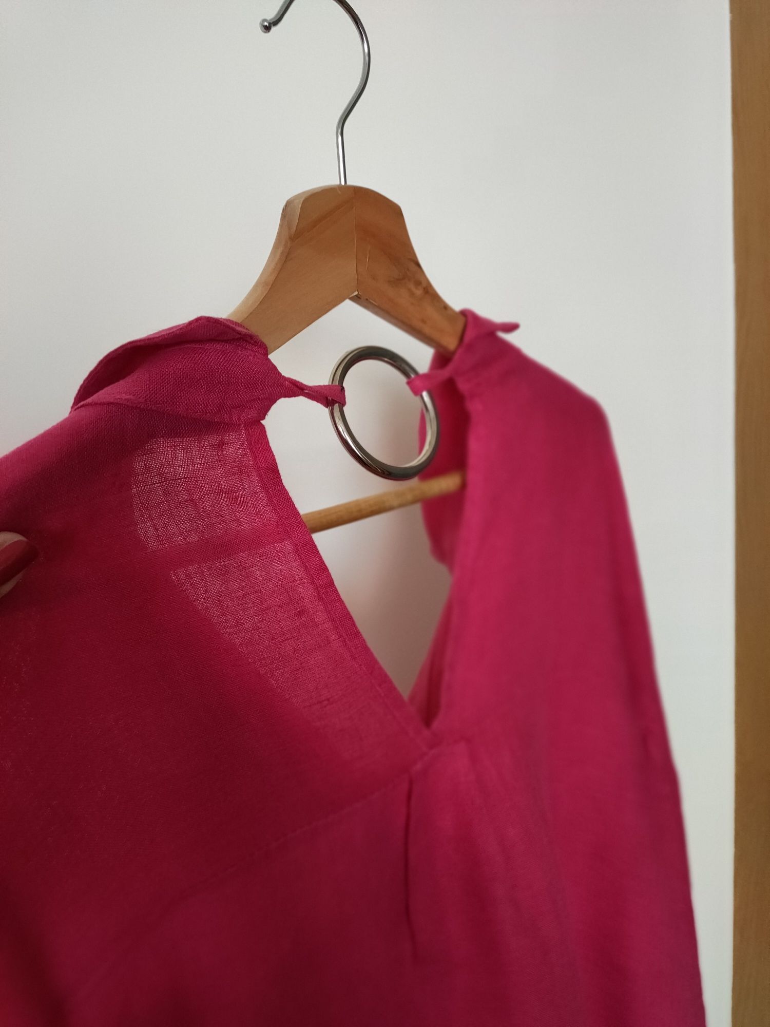 Camisa rosa de linho