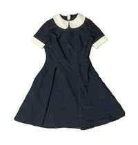 Шкільна сукня, шкільне плаття, темно синє з білим комірцем