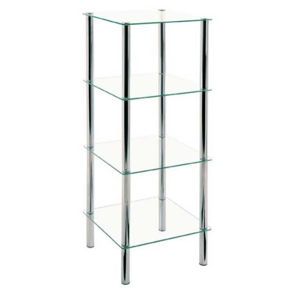 Szklana półka stalowa rama