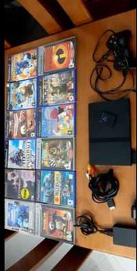 PS2  PlayStation 2 com cartão jogos comando