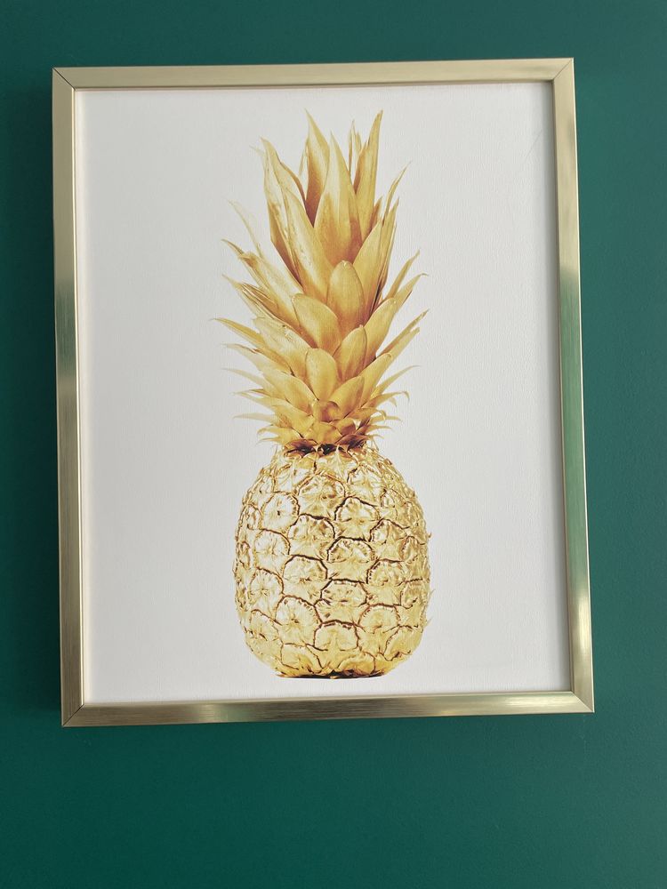 Obraz zloty ananas