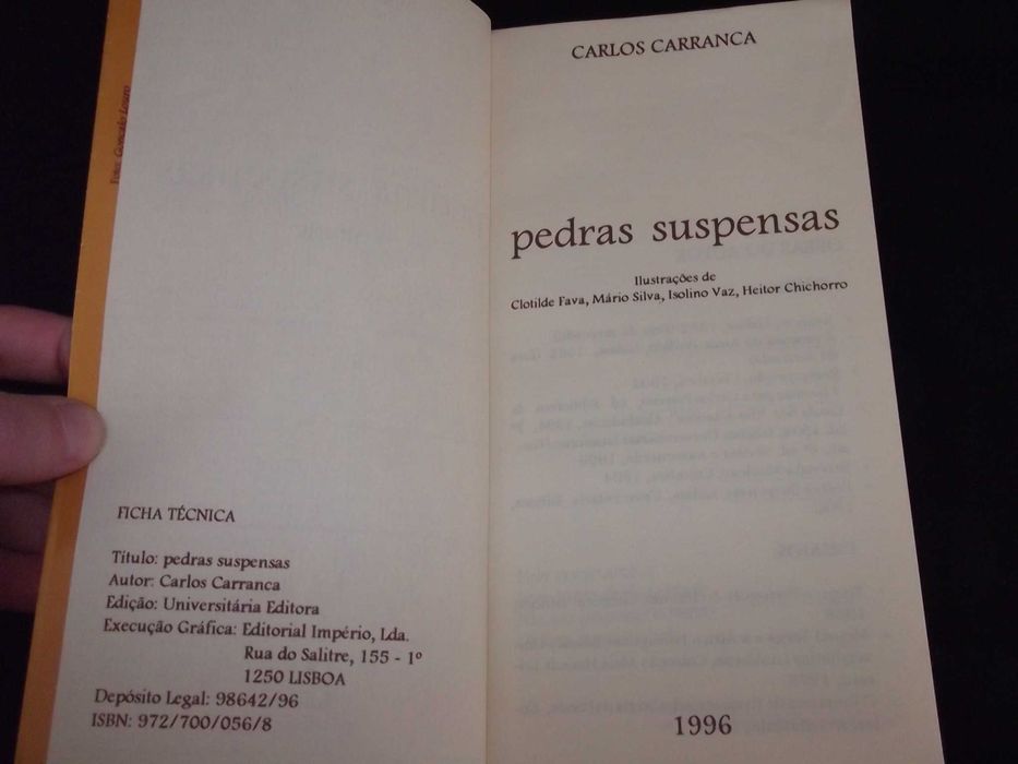 Livro Pedras Suspensas Carlos Carranca 1996