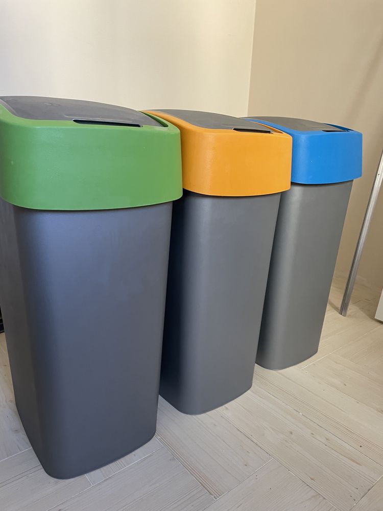 Kosze na śmieci 50 l x 3 150 l  Curver FLIP BIN