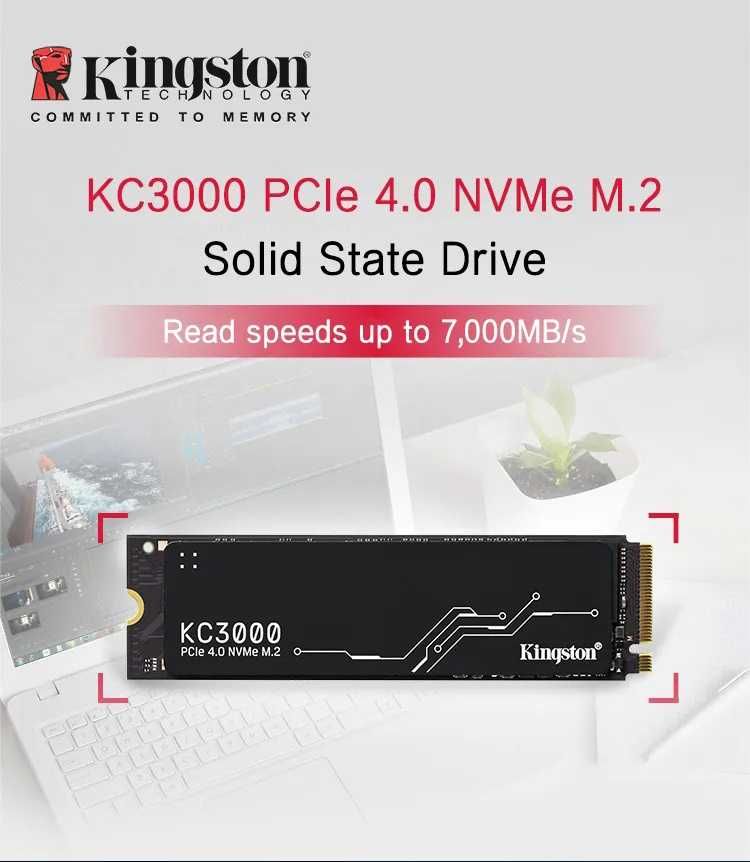 SSD Disk Kingston KC3000 2TB NVMe 2280 PCIe4x4 7000MB/s PC PS5 ноутбук