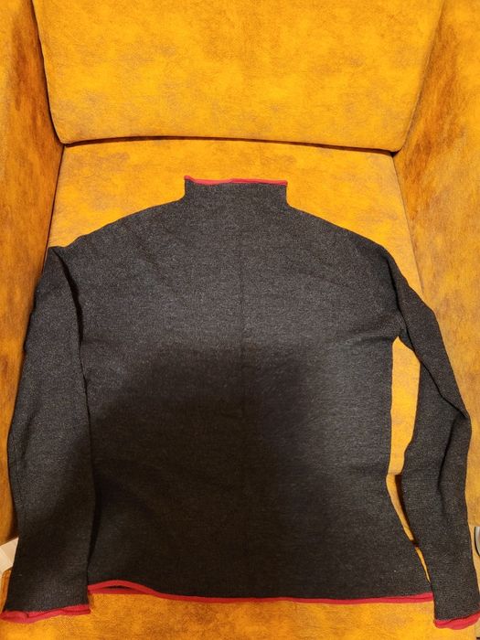 Sweter golf wool wełna S M JOHN wełna ciepły czerwona
