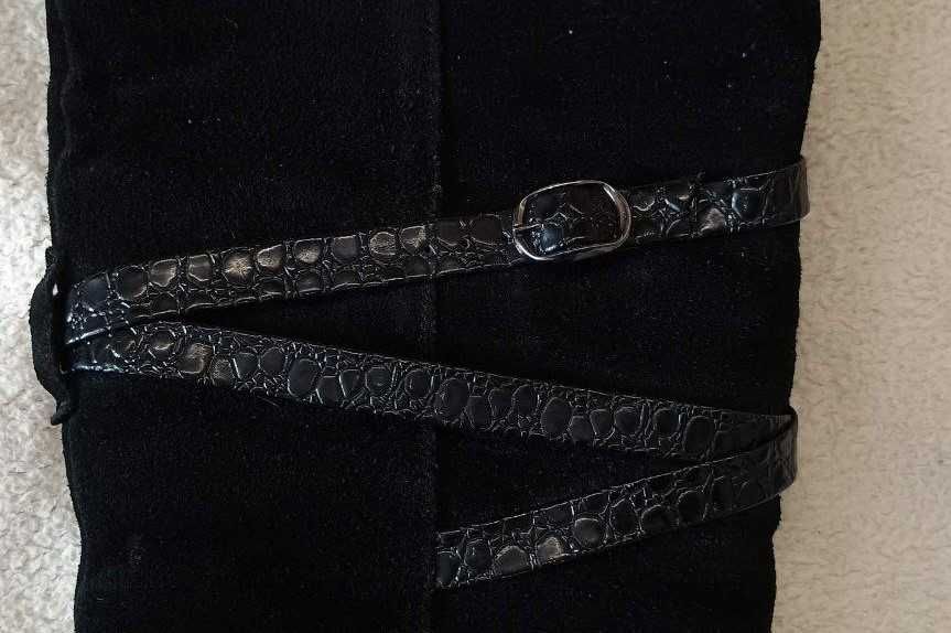 Женские  черные  замшевые сапоги 38 р