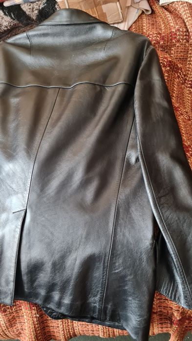 Marynarka skórzana męska czarna