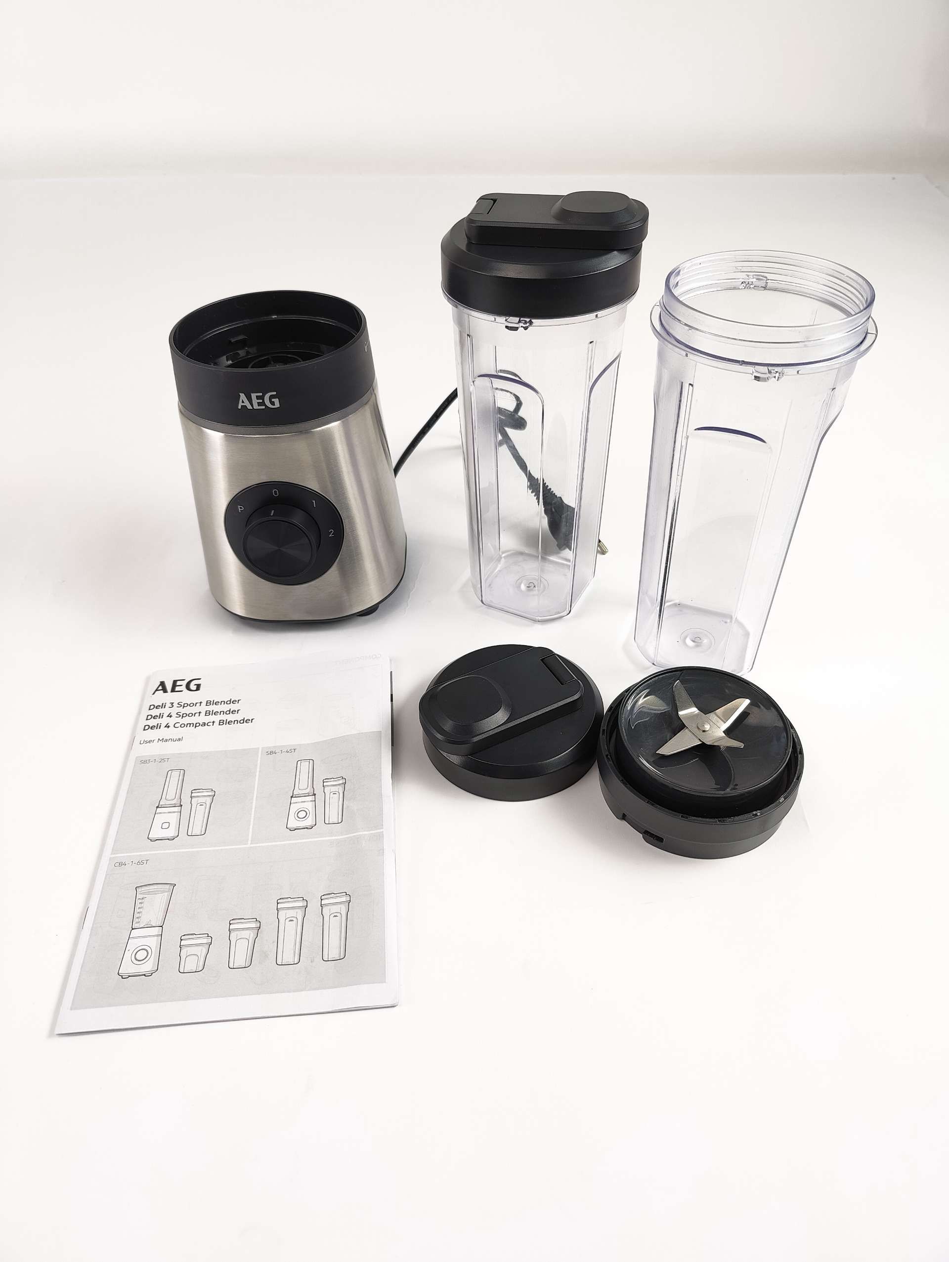 Blender kielichowy AEG SB4-1-4ST 350 W srebrny/szary