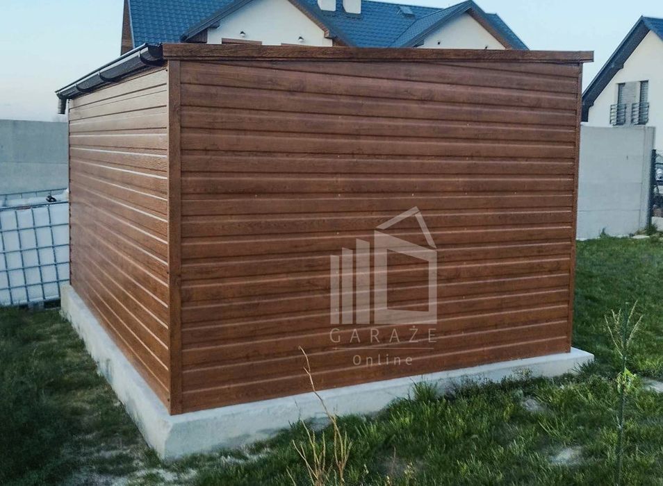 Schowek - Domek Ogrodowy 4X3M - Drzwi - 2X Okno - Drewnopodobny Id555