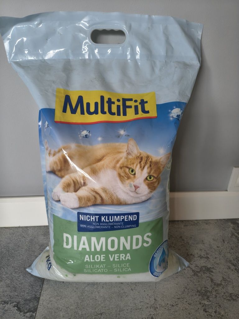 Żwirek dla kota silikatowy MultiFit Diamonds Aloe Vera 16 litr 7 kg