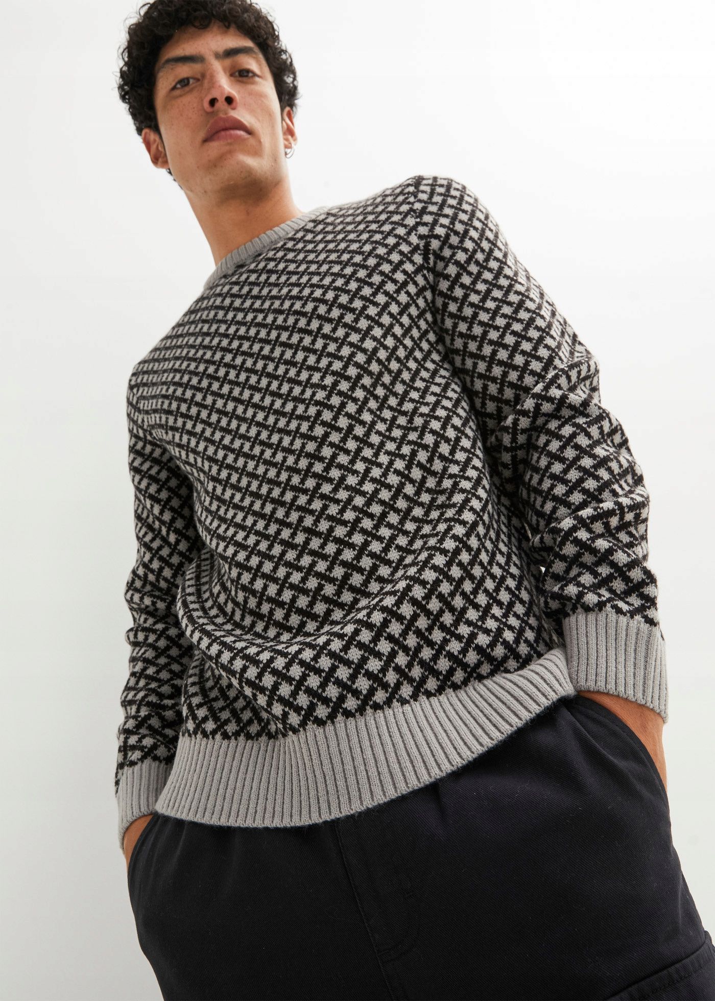 B.P.C męski sweter w geometryczny wzór ^52/54 L