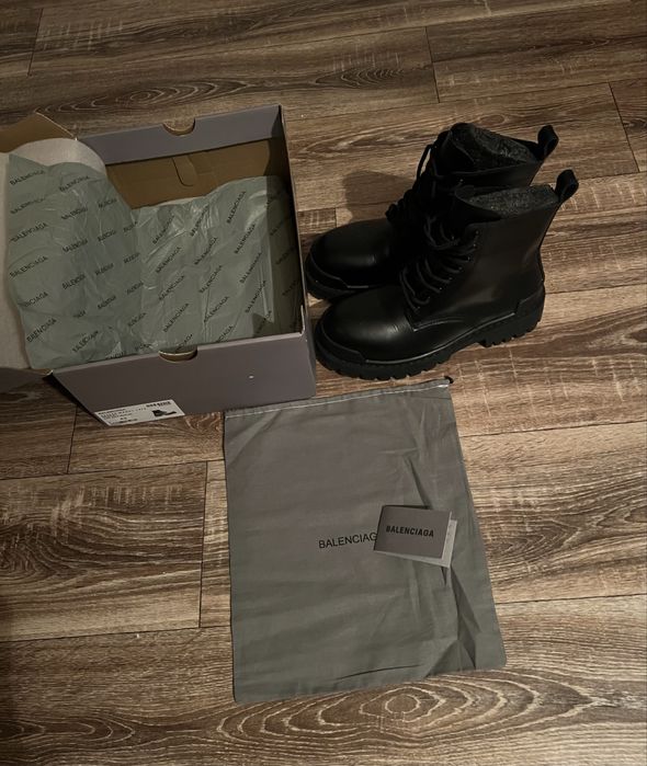 Balenciaga leather strike boots ботинки чоботи буты 42 кожаные