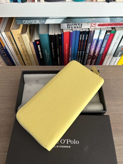 Marc O'Polo portfel damski, skóra naturalna, żółty - NOWY -