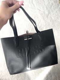 Torba typu shopper dwustronna czarna Guess Branton Tote