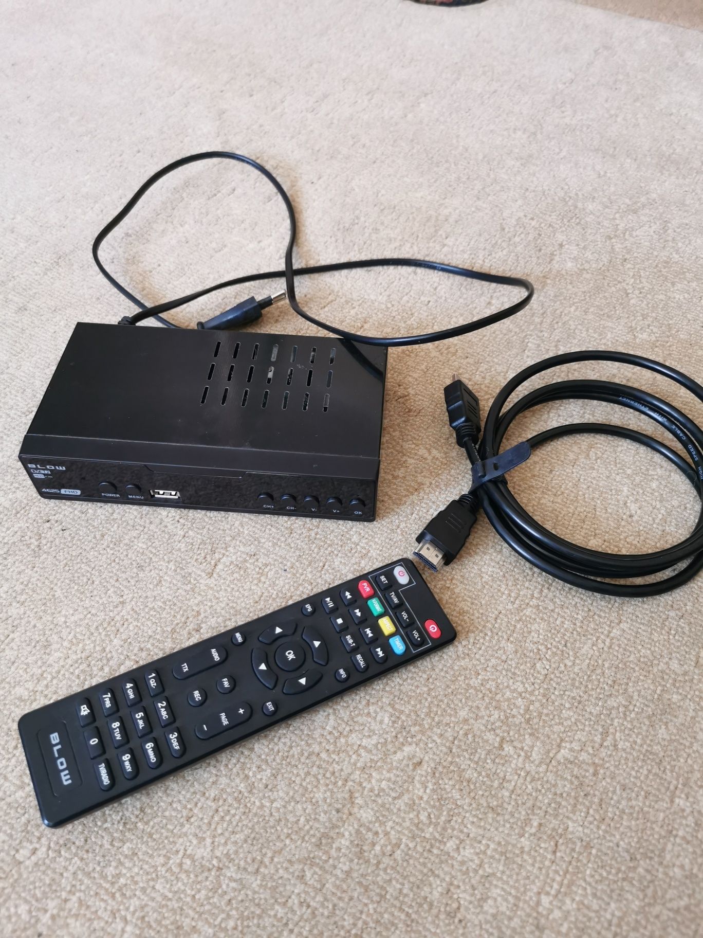 Dekoder Blow 4625 FHD DVB-T2 telewizji naziemnej, kabel hdmi