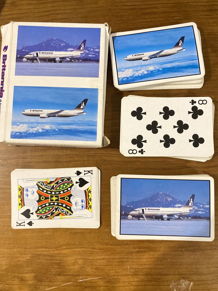 5 baralhos de cartas usados - companhias aereas