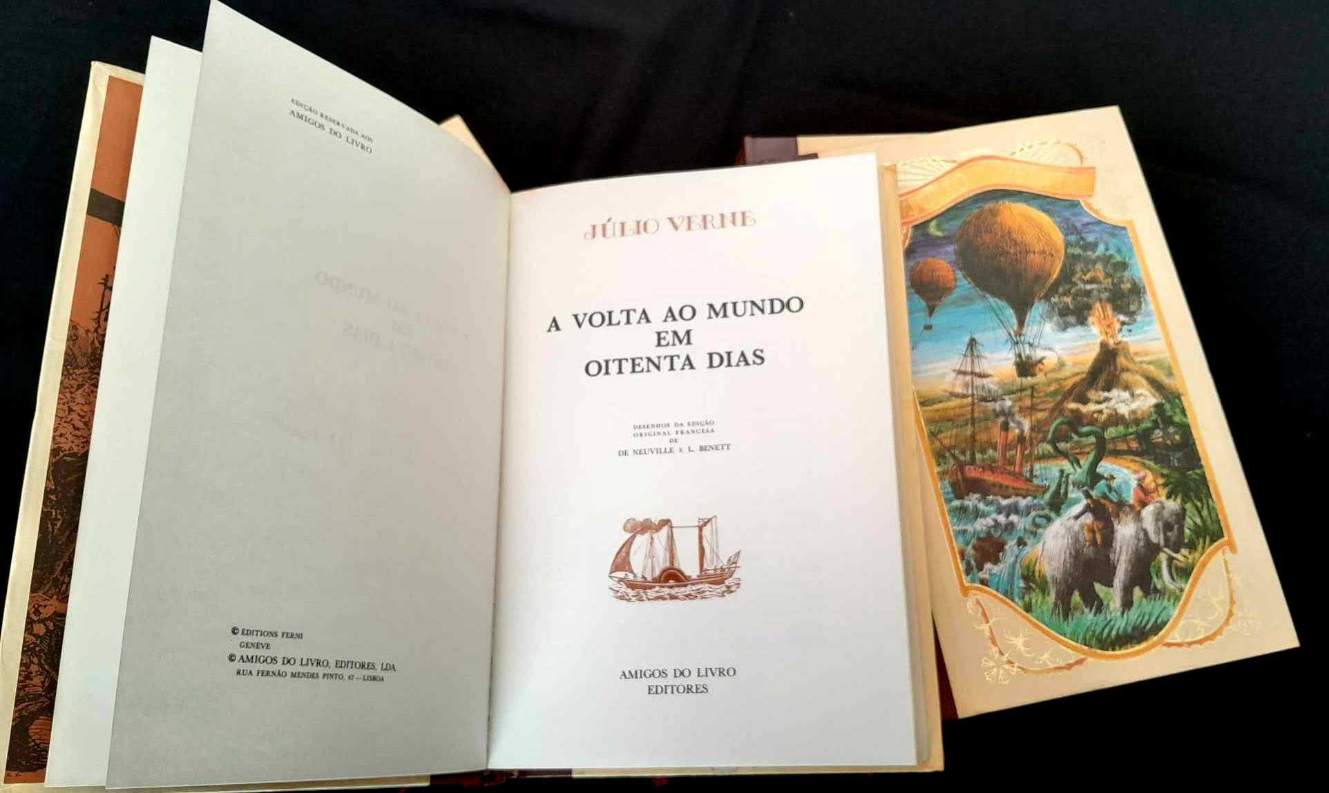 Colecção Júlio Verne - 6 Volumes luxuosamente encadernados