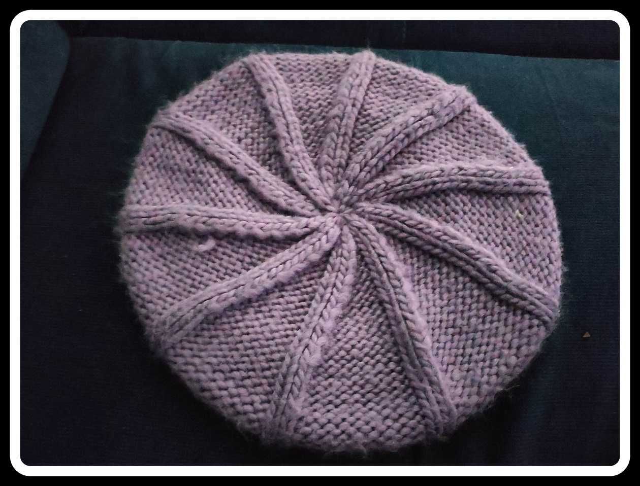BERET kolor wrzosowy - fioletowy
