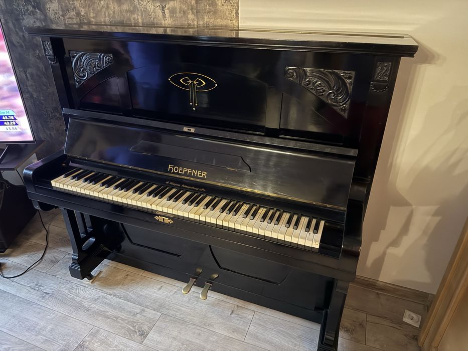 Pianino piano zabytkowe Hoepfner Berlin Czarne