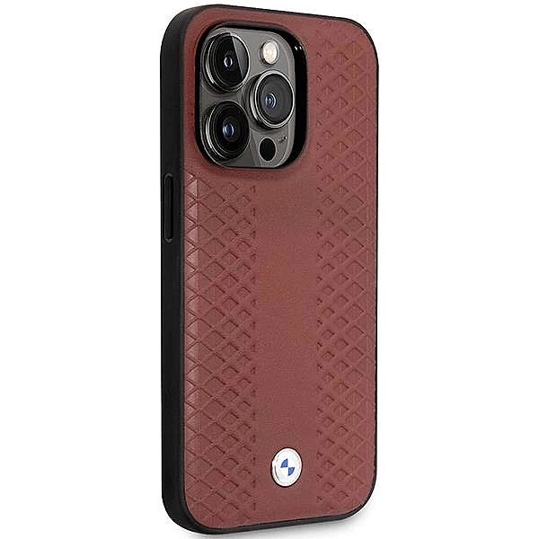 Etui BMW Leather Diamond Pattern MagSafe na iPhone 14 Pro Max - burgun