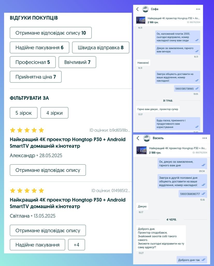 Найкращий 4K проектор Hongtop P30 + Android SmartTV домашній кінотеатр
