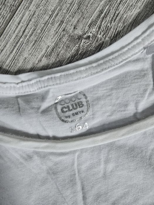 Koszulka t-shirt Cool Club Smyk biała morze brokat 164