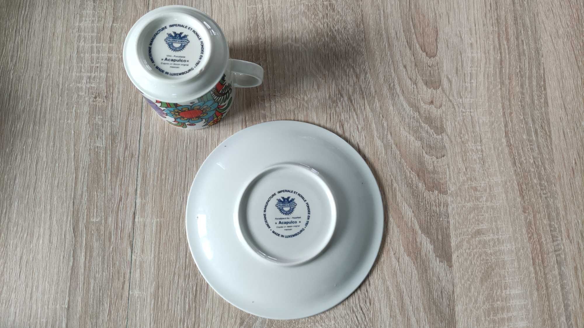 VILLEROY BOCH ACAPULCO zestaw filiżanka podstawek kubek ze spodkiem