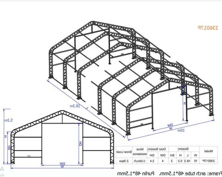 Hala namiotowa 10x18,3x5,2x3,2 magazyn konstrukcja ocynkowana 900g/m2