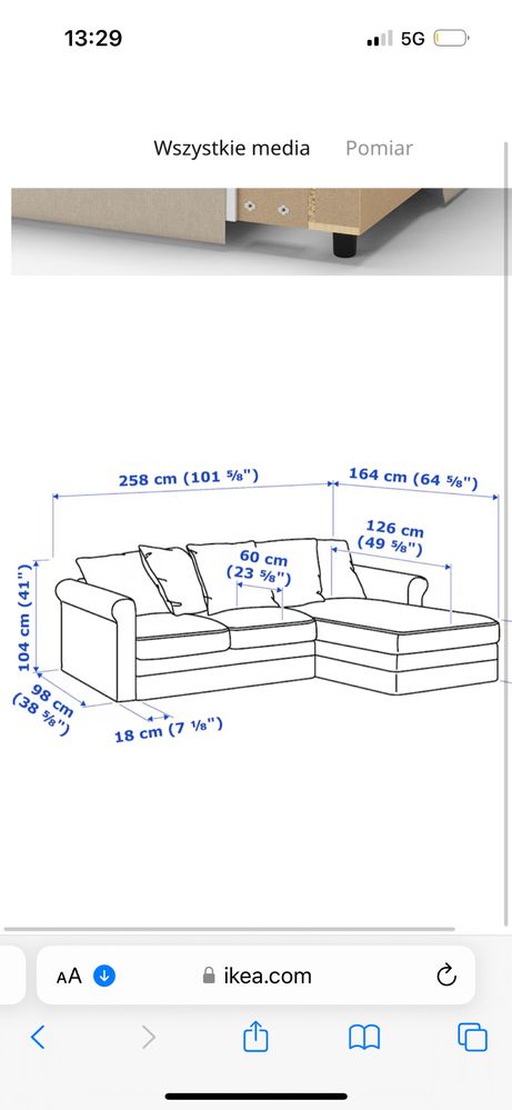 Sofa rozkladana Ikea