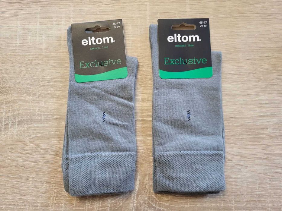 Szare klasyczne męskie skarpetki garniturowe 45-47 Eltom - 2 pary