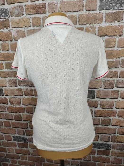 Hilfiger denim koszulka polo biała z żabotem m/l