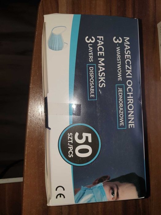 Maseczki ochronne 3 warstwowe 50 szt