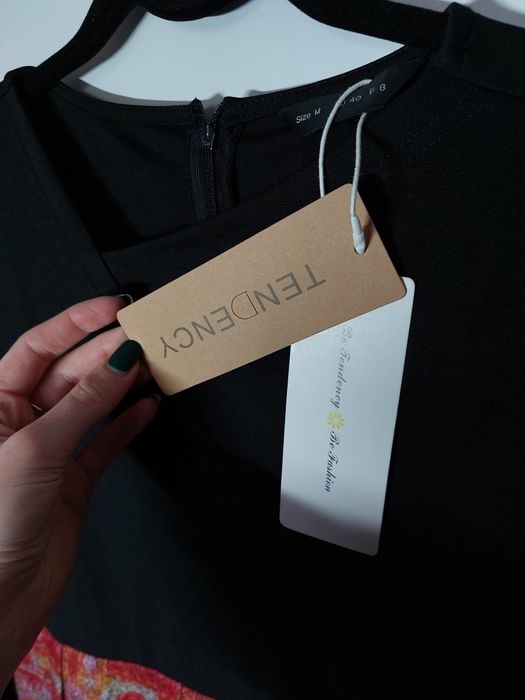 Sukienka 38/M czarna sukienka maxi długa sukienka midi Tendency 40/L