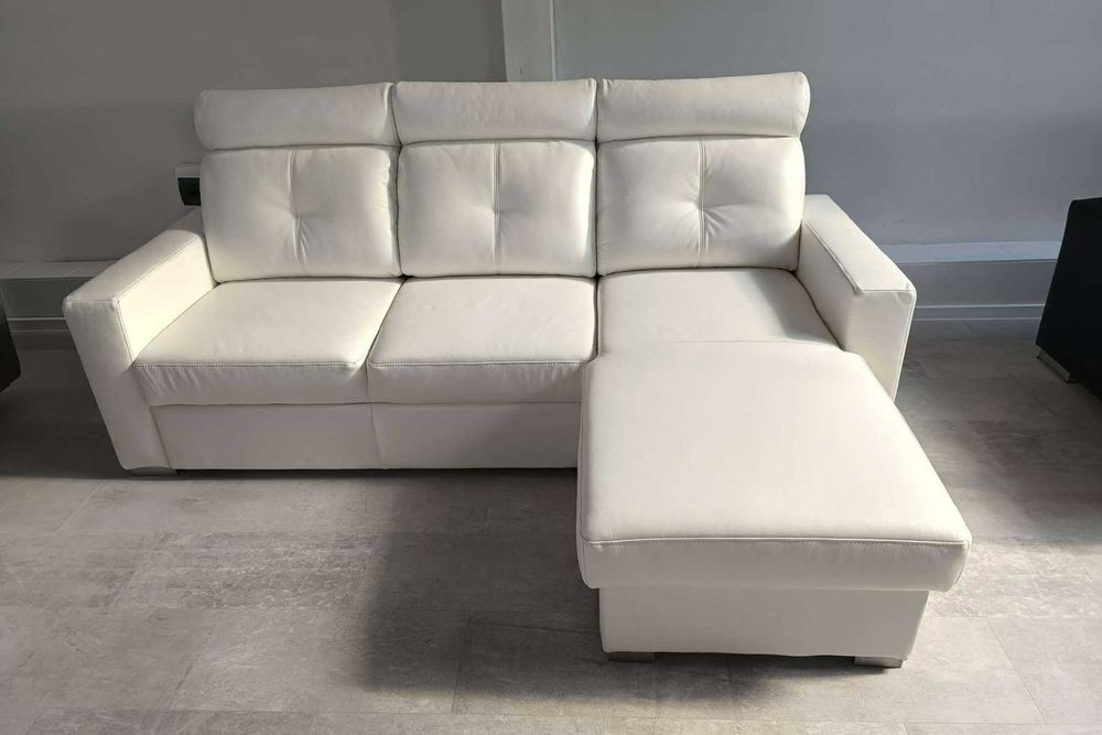 Od ręki! -20% Narożnik MONTI, gruba skóra, spanie + pojemnik GRATIS!