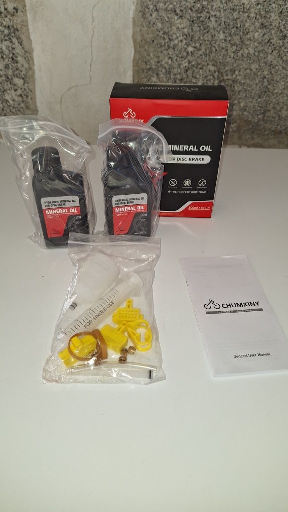 Kit completo óleo travões bike
