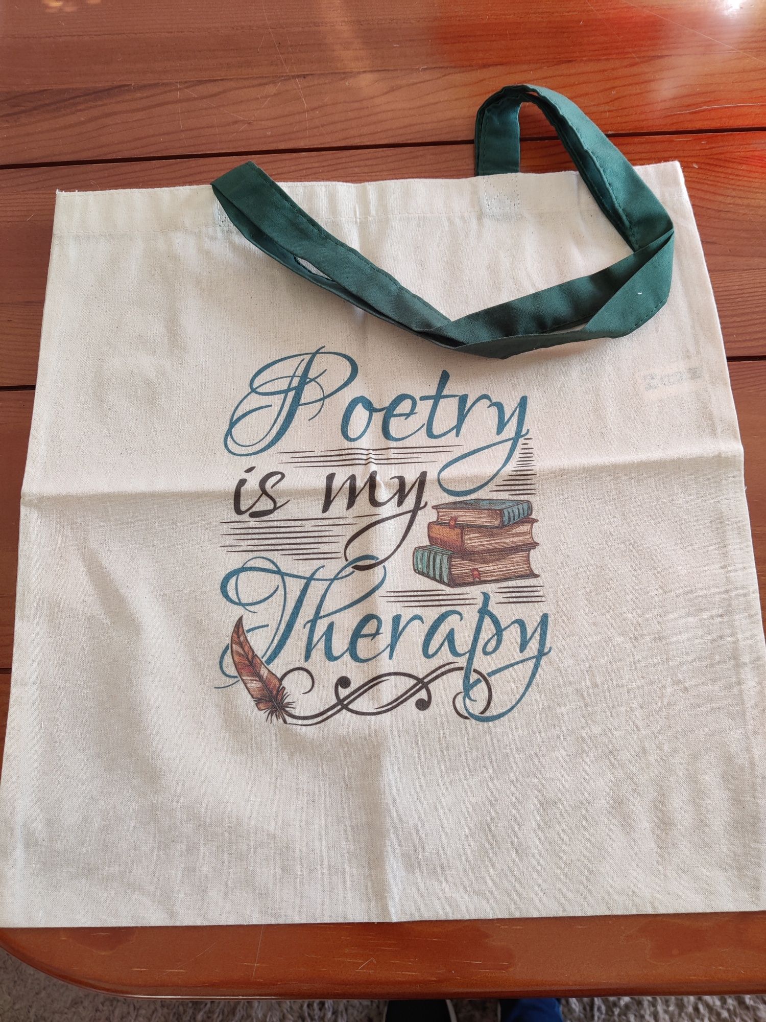 Saco Tote/Pano "Poetry is My Therapy"
