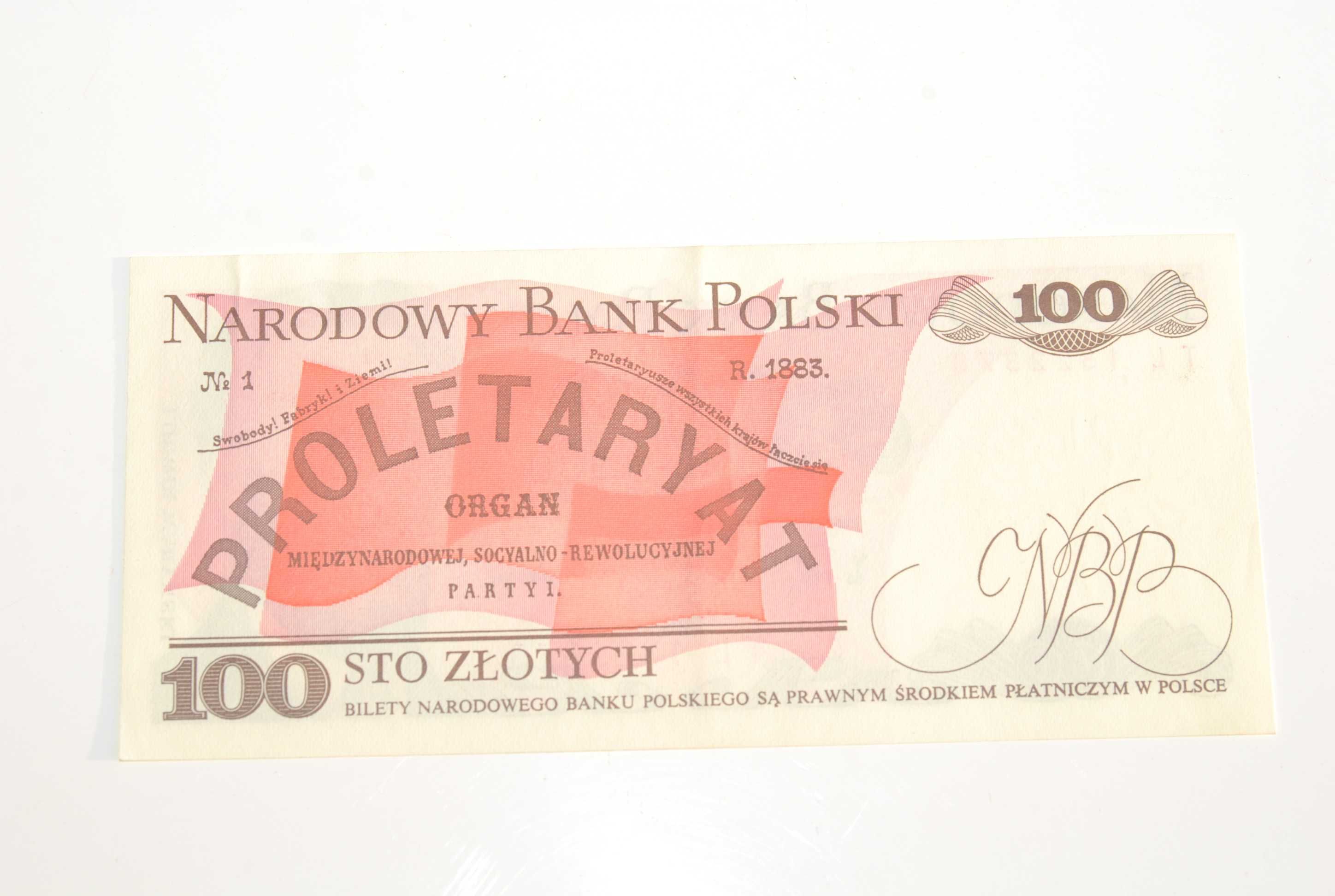 Stary banknot 100 złotych Waryński 1988 antyk