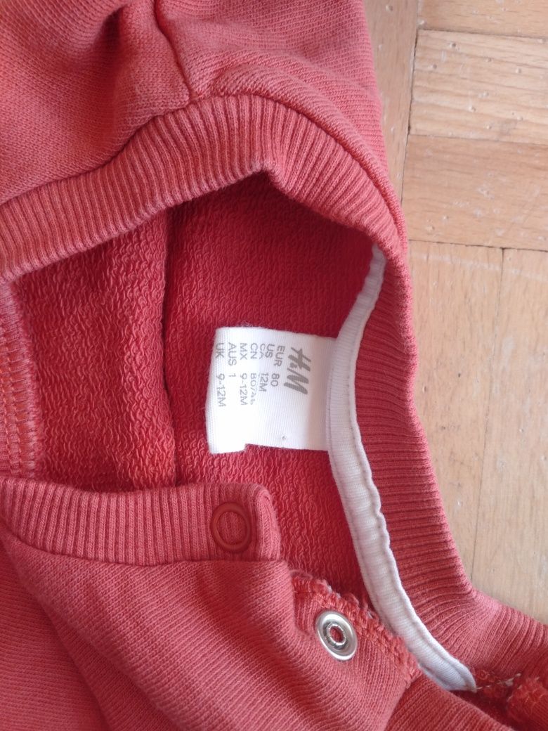Bluza H&M 80 86 falbanki długi rękaw pszczółka dres cienka
